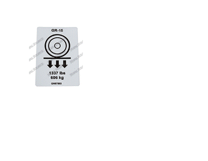 FOR GENIE GR-15 LABEL DECAL (WHEEL LOAD) Part # 97883