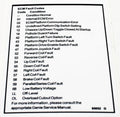 FOR GENIE GR-12 DECAL, LABEL (FAULT CODES) 65052