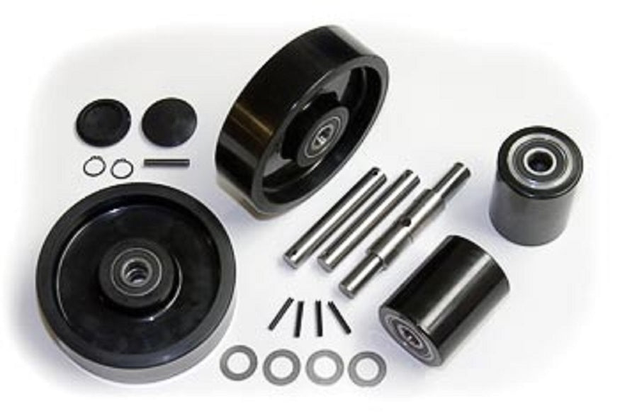 Atlas Zenith (Type 9) Pallet Jack Complete Wheel Kit (Includes All Parts Shown)