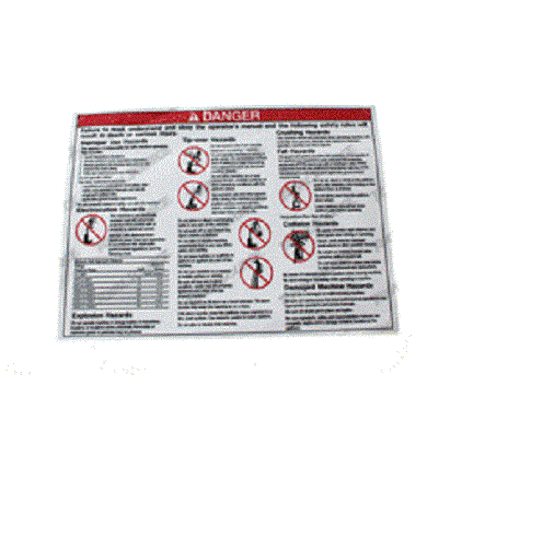 FOR GENIE GR-8 -  DECAL GENERAL SAFETY RUNABOUT  72141