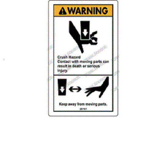 FOR GENIE GR-26J - DECAL - WARN CRUSH HAZARD HAND  28161GT