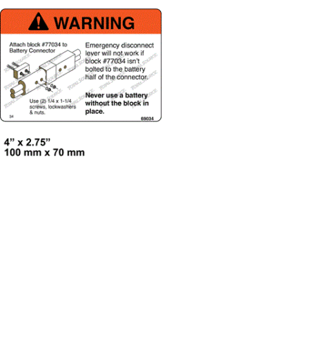 FOR CROWN LIFT TRUCK 1.0 RCTL DECAL - WARNING DISCONNECT 083034