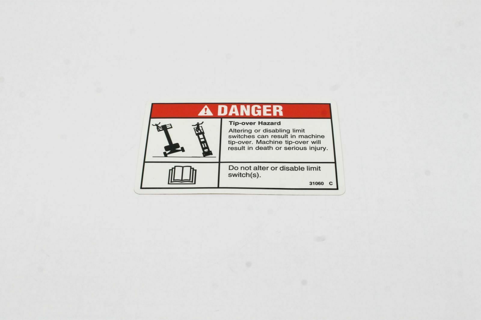 FOR GENIE GR-8 -  DECAL - TIP OVER HAZARD  31060