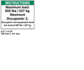 FOR GENIE NOTICE MAX LOAD 500 LBS DECAL 37052, 37052GT