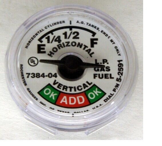 FORKLIFT SNAP IN ON PROPANE TANK SIGHT GAUGE DIAL FUEL LEVEL STEEL ALUMINUM LPG