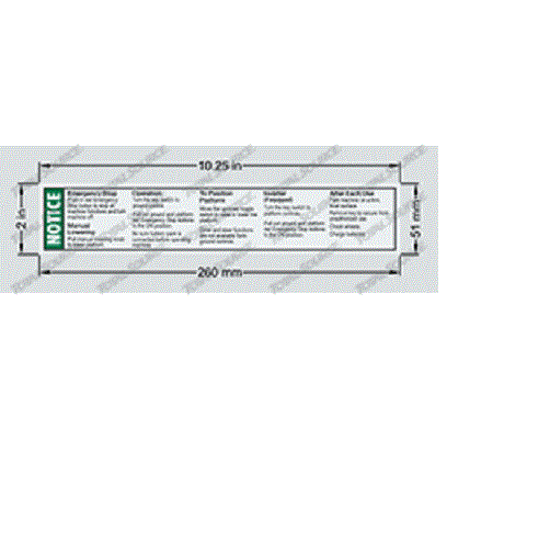 FOR GENIE GR-8 -  DECAL OPERATING INST RUNABOUT  72140