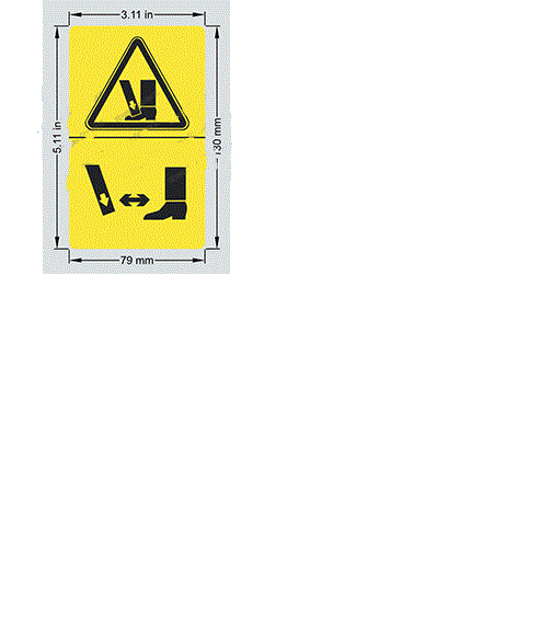 FOR GENIE 82475, DECAL SYMBOL - FOOT CRUSHING