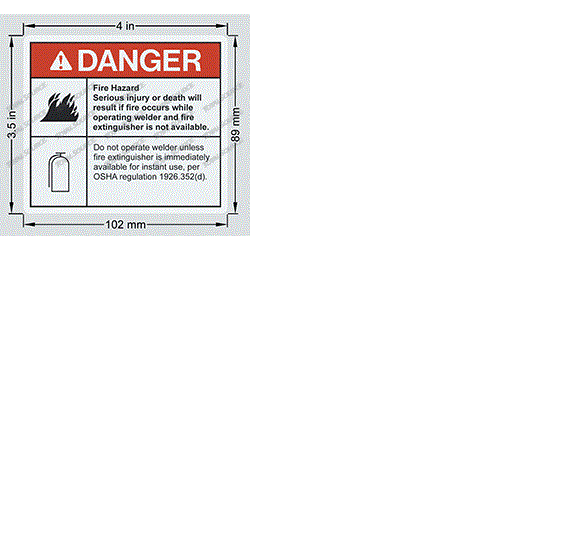 FOR GENIE FIRE EXTINGUISHER DECAL 82862, 82862GT