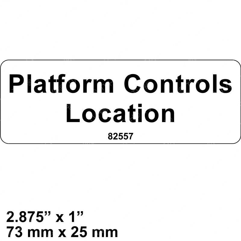 FOR GENIE GRC-12 DECAL - PLATFORM CTRL LOCATION 82557 82557GT