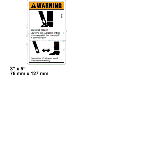 FOR GENIE 82506, DECAL - CAUTION FOOT CRUSHING