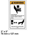 FOR GENIE GRC-12 DECAL - WARN CRUSH HAZARD HAND 28161 28161GT