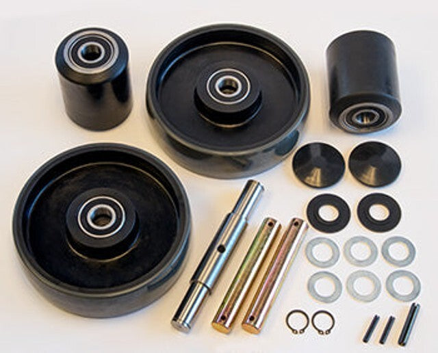 for Uline H-2708, H-2900, H-3045 Pallet Jack Complete Wheel Kit