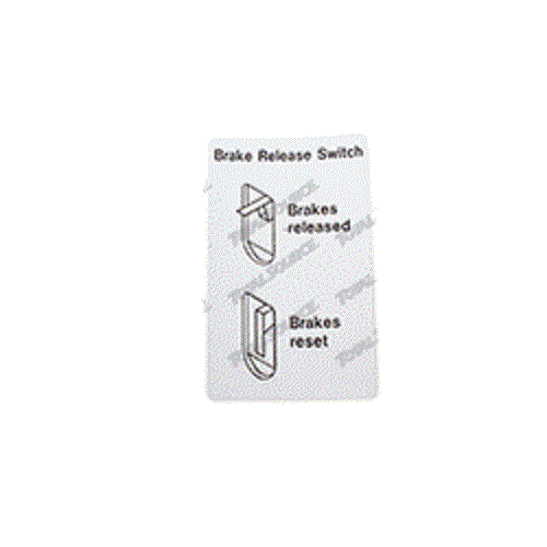 FOR GENIE GR-8 -  DECAL - BRAKE RELEASE SWITCH  72892