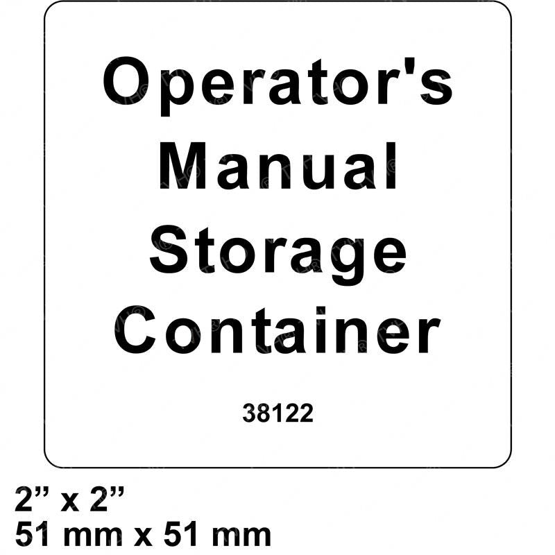 FOR GENIE GRC-12 DECAL - OM STORAGE 38122 38122GT