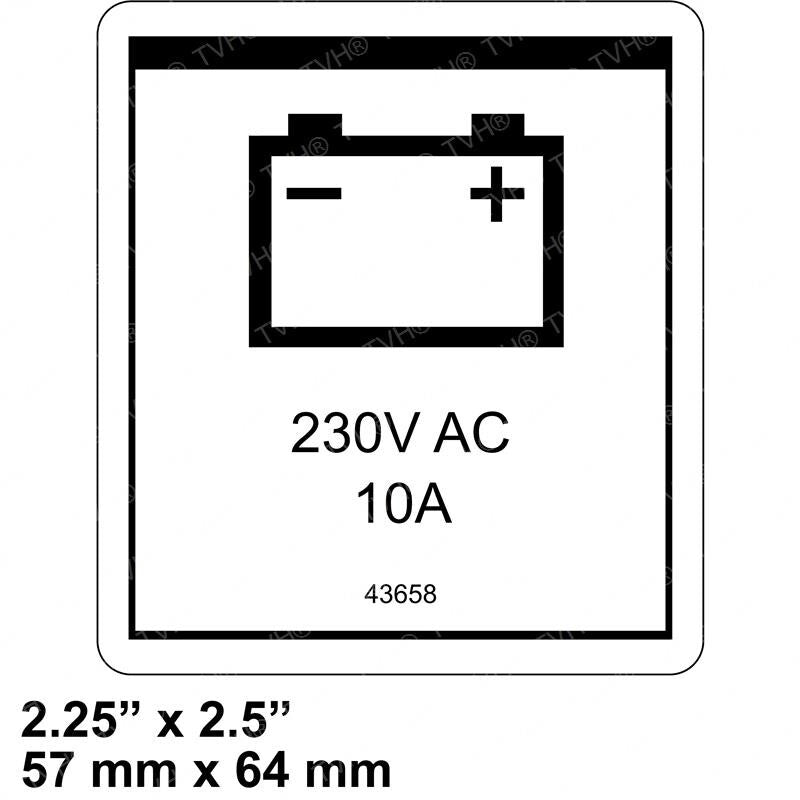 FOR GENIE GRC-12 DECAL - POWER TO CHARGER 230V 43658