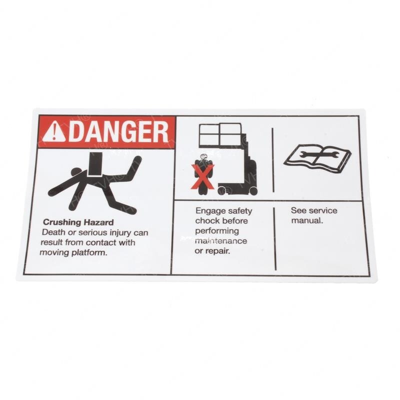 FOR GENIE GRC-12 DECAL - CRUSH HAZARDUSE SAFETY 133092 133092GT