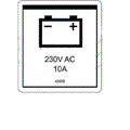 FOR GENIE GR-26J - DECAL - POWER TO CHARGER 230V  43658GT