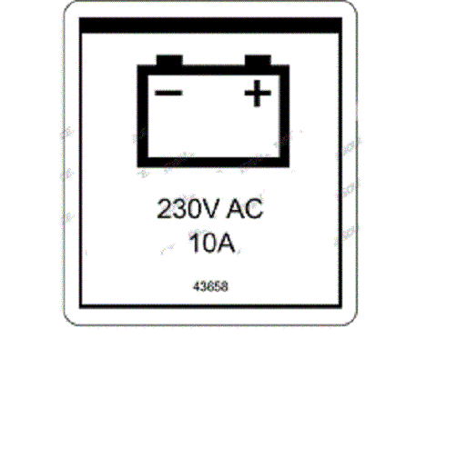 FOR GENIE GR-26J - DECAL - POWER TO CHARGER 230V  43658GT