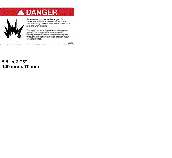 FOR CROWN LIFT TRUCK 1.0 RCTL DECAL - DANGER BATTERY 087014