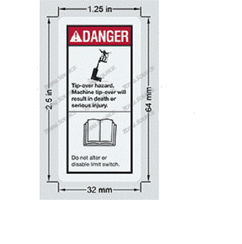 FOR GENIE GR-12 DECAL, DANGER (DO NOT ALERT SWITCH) 72832