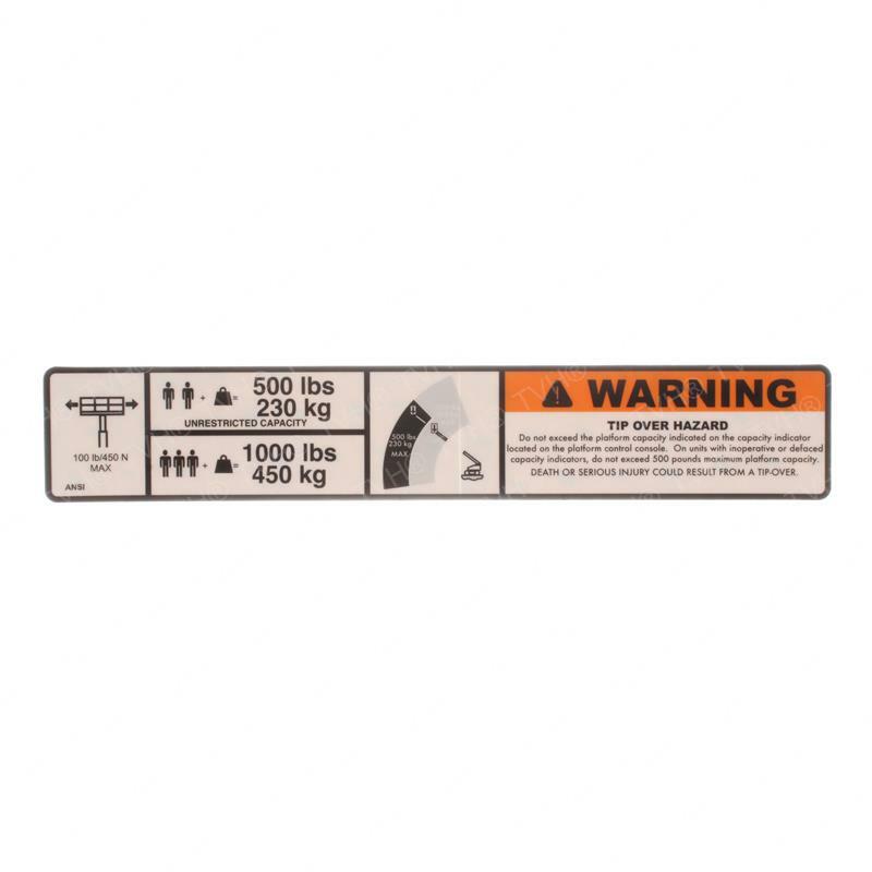 JLG 1704096, DECAL DUAL CAP