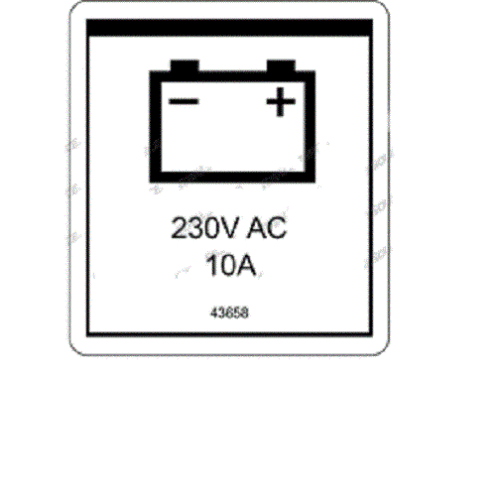 FOR GENIE GR-8 -  DECAL - POWER TO CHARGER 230V  43658