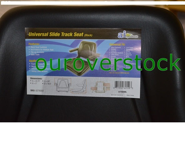 Universal Tractor Seat w/ Slide Tracks T500BL FOR Kubota Ford Case IH
