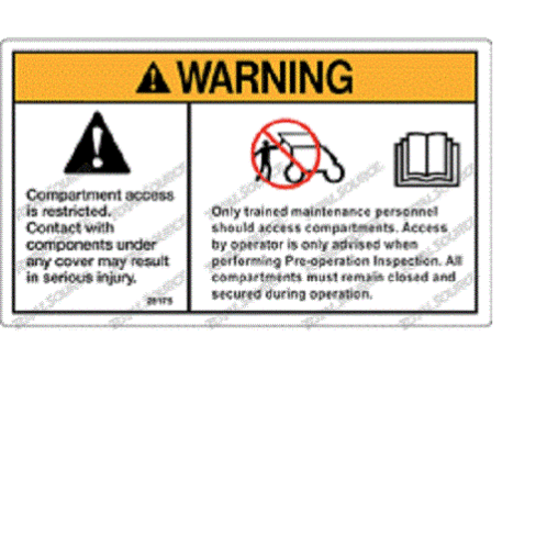 FOR Genie GR-20j -  DECAL - CAUTION COMPART ACCESS  28175GT