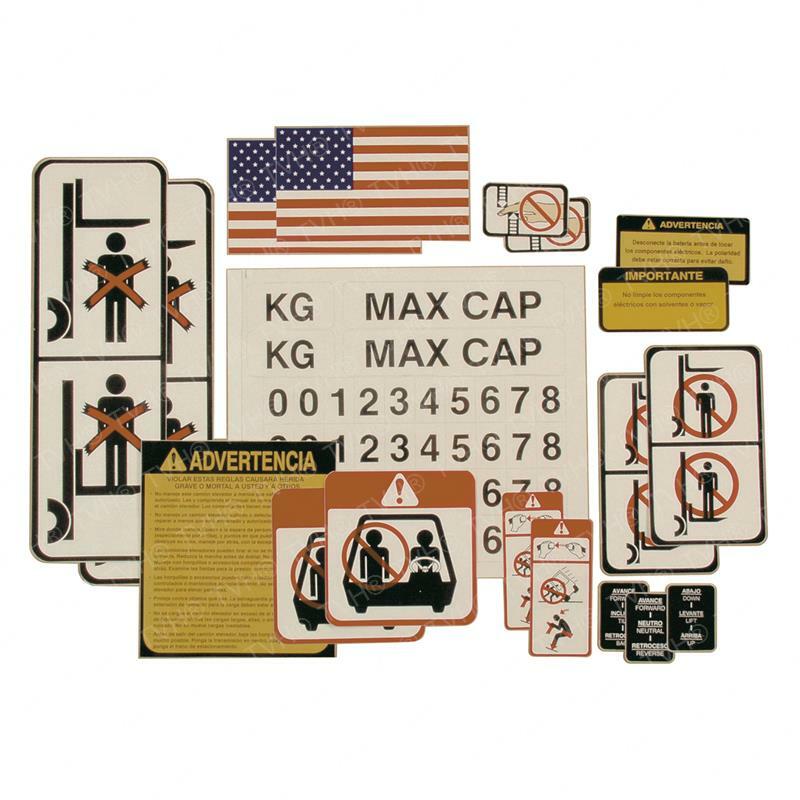 UNIVERSAL FORKLIFT DECAL KIT SPANISH MEXICO