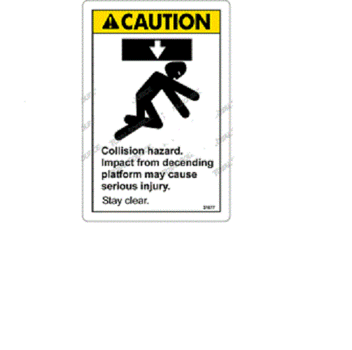 FOR GENIE GR-8 -  DECAL CAUTION COLLISION HAZARD  31077