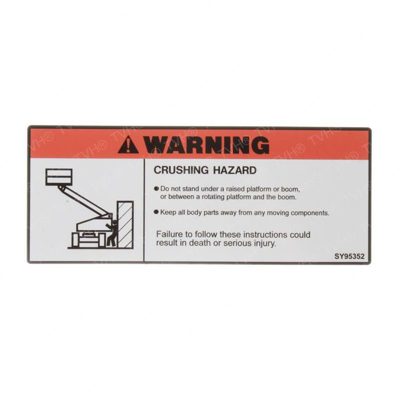 FOR JLG 1703953 DECAL, CRUSH WARNING