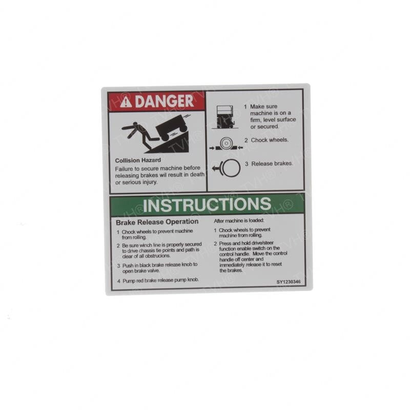 FOR GENIE GRC-12 DECAL - BRAKE RELEASE OPERATOR T107029 T107029GT