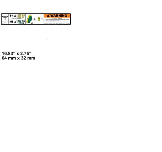 for JLG PLF CAPACITY 1200/1350 DECAL 1705168