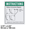 FOR GENIE GRC-12 DECAL - BATTERY CONN DIAGGR 114325 114325GT