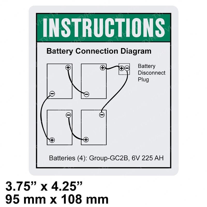 FOR GENIE GRC-12 DECAL - BATTERY CONN DIAGGR 114325 114325GT
