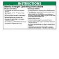 FOR GENIE GR-12 DECAL, INSTRUCTIONS - (CHARGER) 72970
