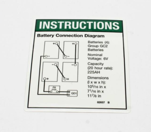 FOR GENIE NOTICE BATTERY CONNECT DECAL 82657, 82657GT