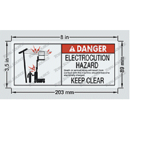 FOR GENIE GR-12 DECAL, DANGER (ELECTROCUTION) 72142