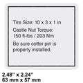 FOR GENIE GRC-12 DECAL-LABEL-TIRE SPEC-GR/GRC T107894 T107894GT