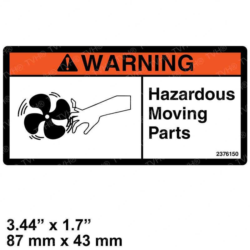 FOR HYSTER 1345939 BEARING DECAL - CAUTION FAN