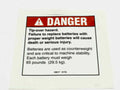 FOR GENIE DANGER TIP-OVER BATTERY DECAL PART# 43617GT, 43617