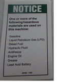 FOR GENIE GR-12 DECAL, NOTICE- (HAZARDOUS MATERIALS) 28164