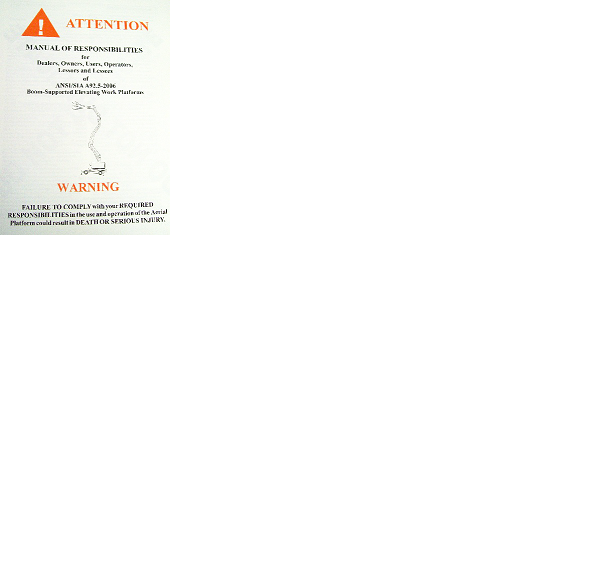 for GENIE 31779, 31779GT ANSI MANUAL BOOMS BOOM - ELEVATING WORK PLATFORM