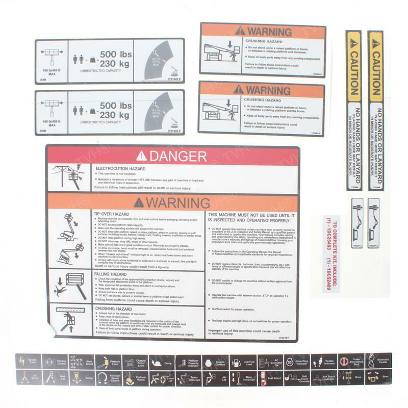 FOR JLG 1001108727 - DECAL KIT - PLATFORM