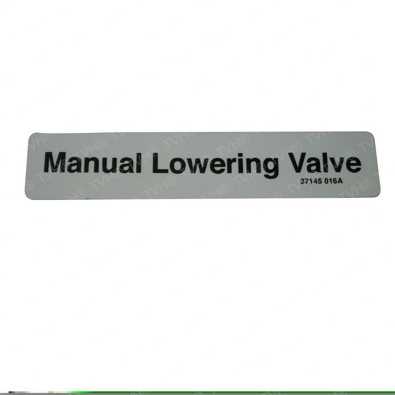 FOR GENIE GR-8 -  DECAL - MANUAL LOWERING VALVE  37145