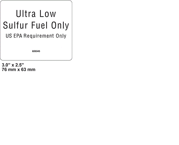 FOR GENIE 826345, 826345GT DECAL-ULS DIESEL ONLY-TIER 4