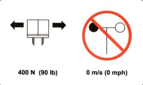FOR SKYJACK 126505, DECAL - SIDE FORCE/NO WIND PI