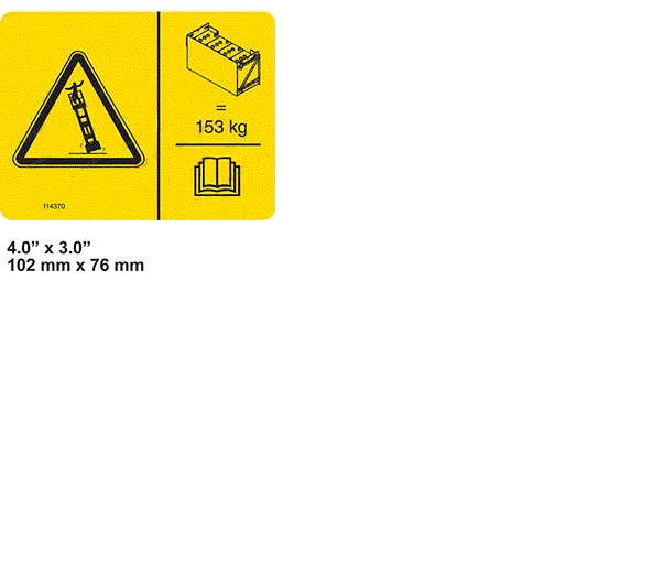 FOR GENIE GS-1530 - 114370, 114370GT DECAL, DANGER GENERAL SAFETY