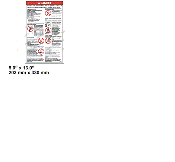 FOR GENIE DANGER GENERAL SAFETY DECAL  114389, 114389GT