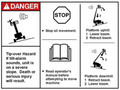 FOR GENIE DECAL - DANGER TIPOVER TILT PART # 114416GT